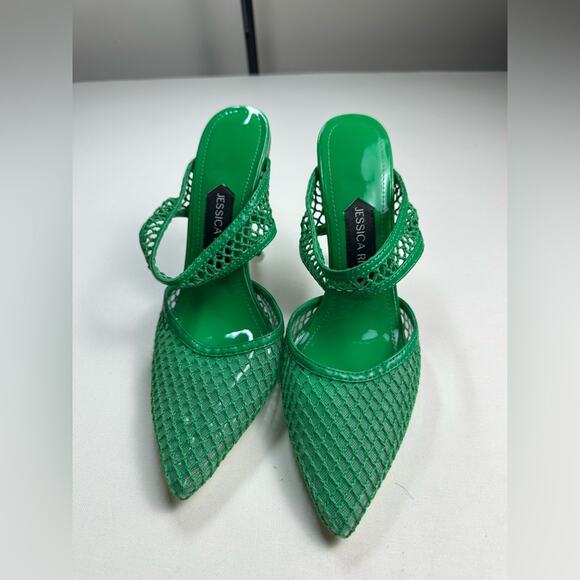 Jessica Rich Ysabelle Women's Size 8 Green Fishnet Pointed Toe Pump NWOB - Picture 1 of 8